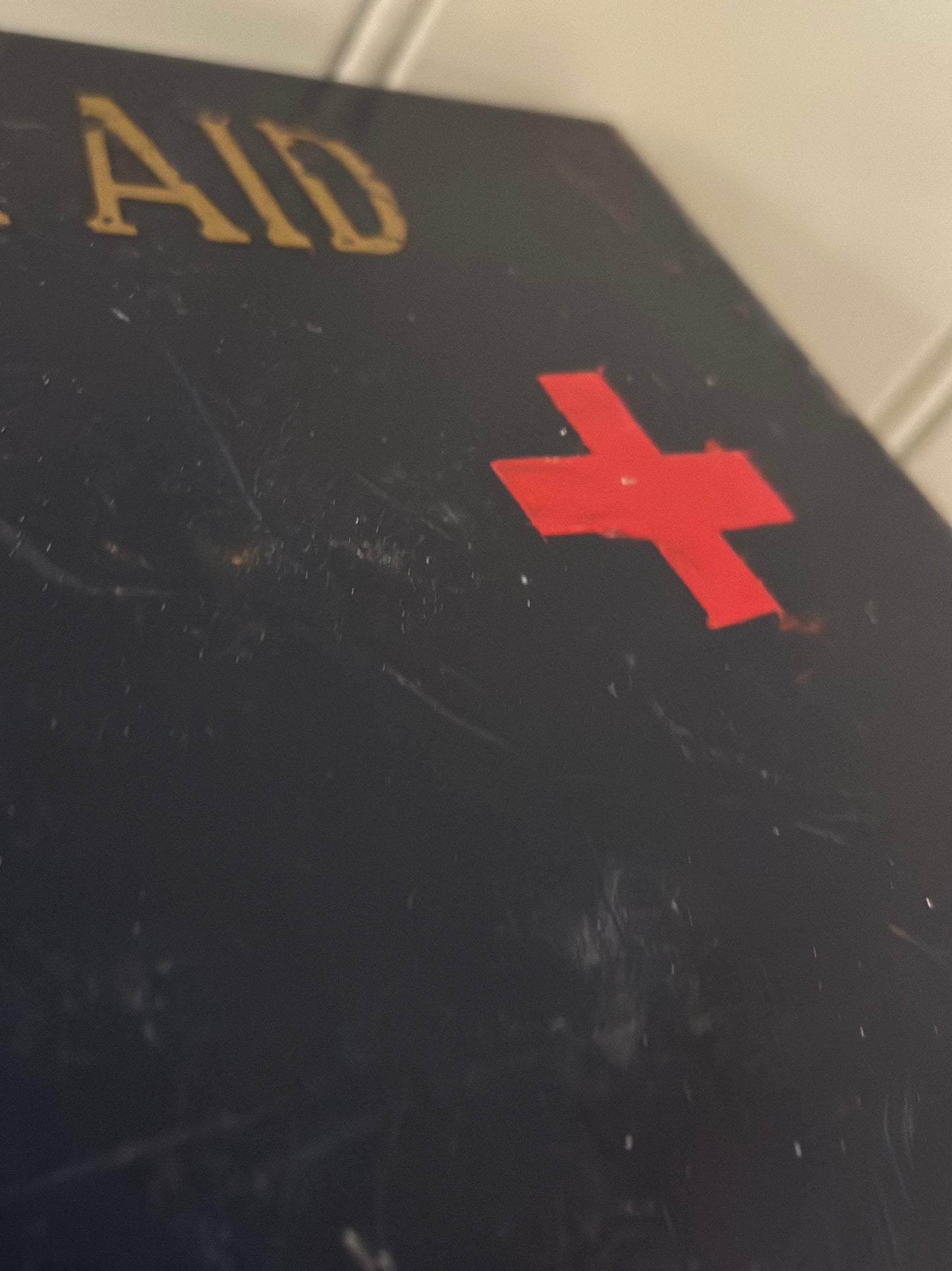 Vintage first aid tin storage