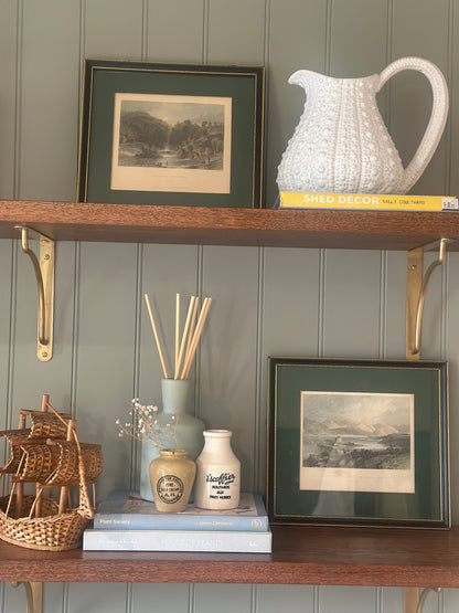 2 vintage scenic framed prints