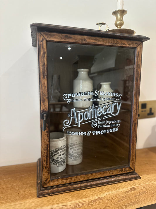 Apothecary sign written cabinet - Rare