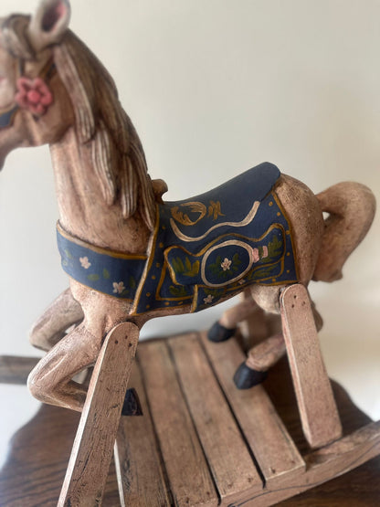 Vintage Folk art Swedish rocking horse large