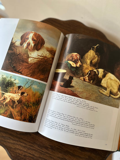 Dog painting vintage styling book green large
