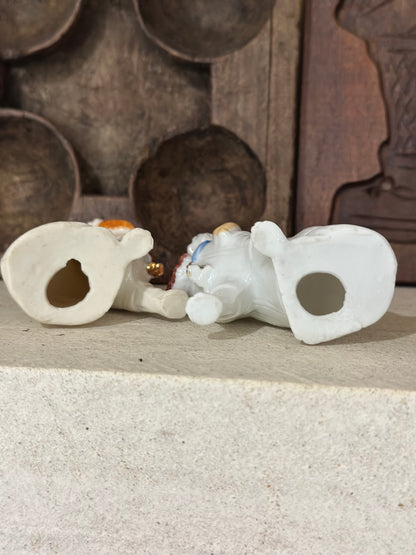 Pair of Rare wally dogs with pipe & fez hat