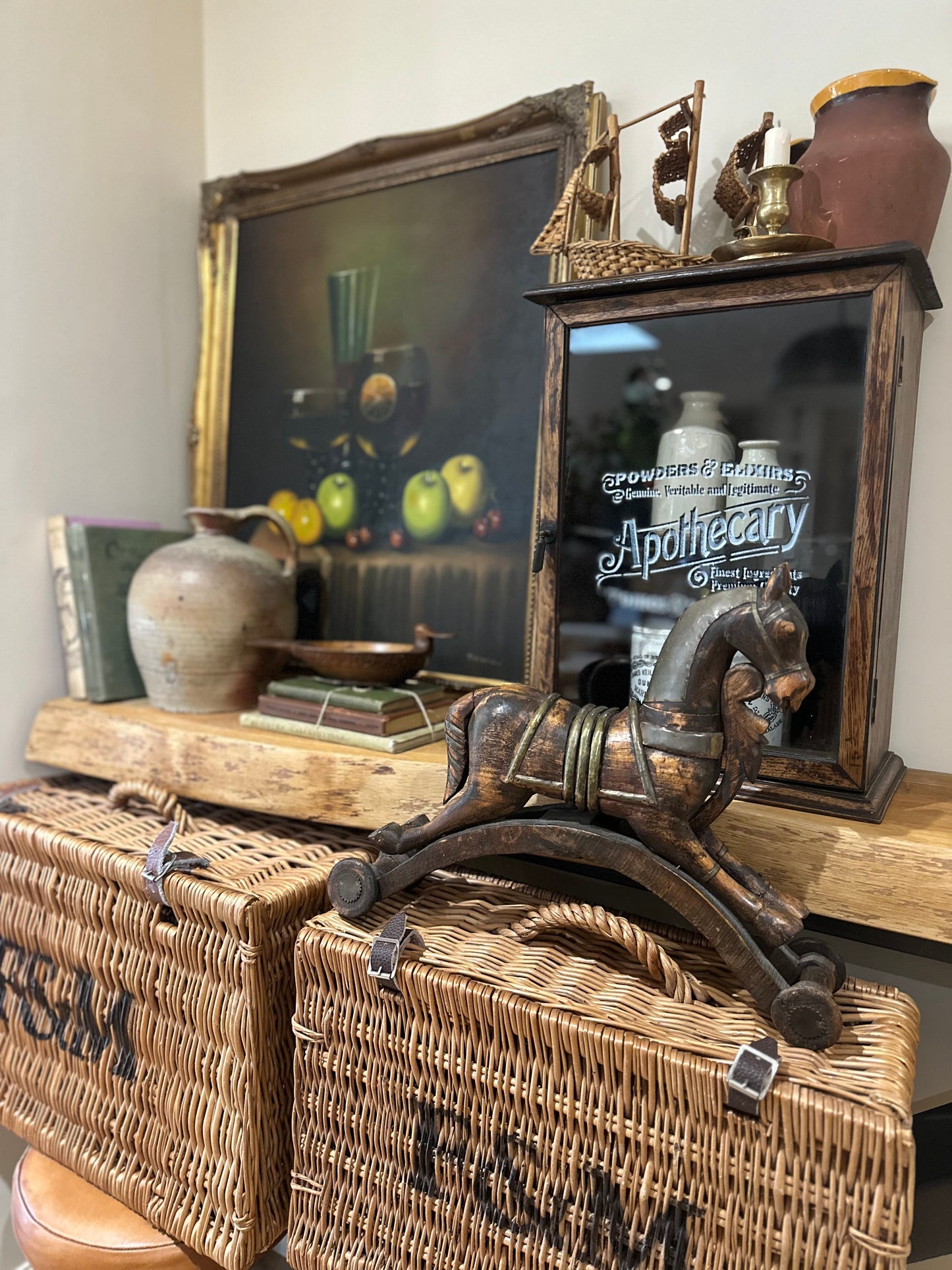 Apothecary sign written cabinet - Rare