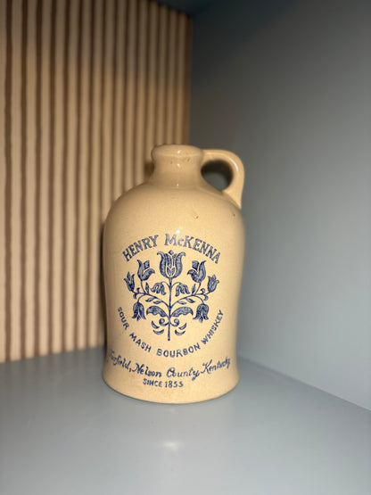 Cream & blue whisky advertising urn