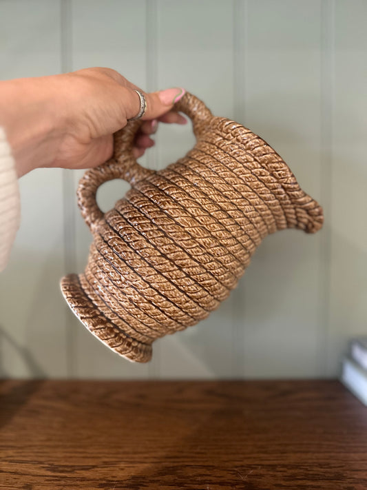 GOVANCROFT rope design jug stoneware Vintage 1960s