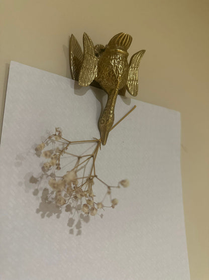 Vintage Brass swan letter holder wall or desk mount