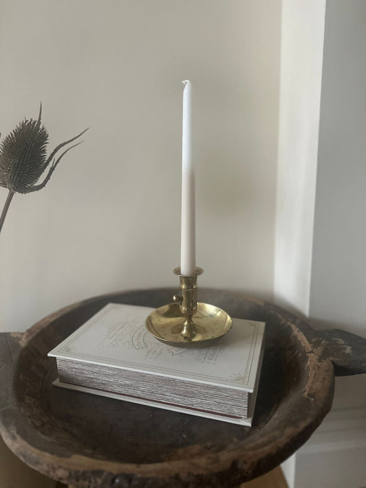 Vintage brass long neck chamber stick