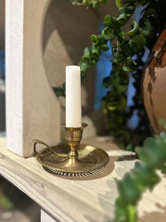 Vintage brass chamber candle stick