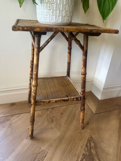 vintage tiger style bamboo side table plant stand