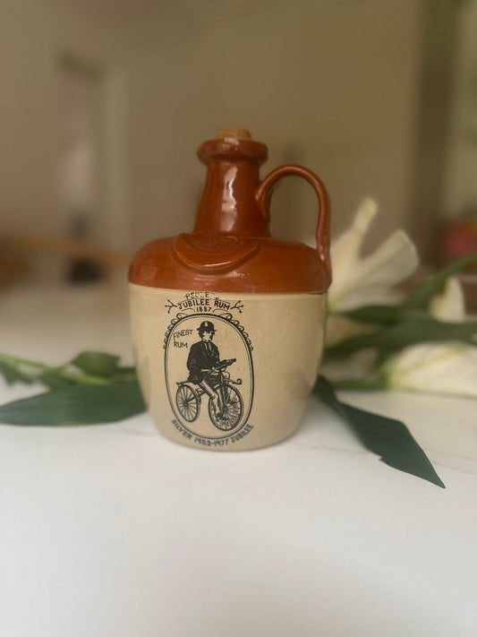 Vintage stoneware rum flagon