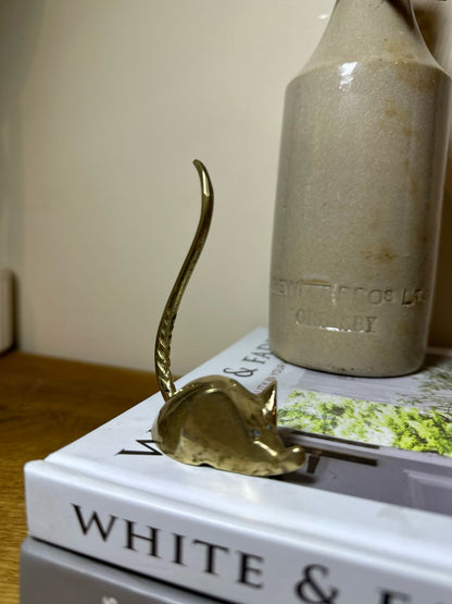 mouse candle snuffer / desk receipt holder brass