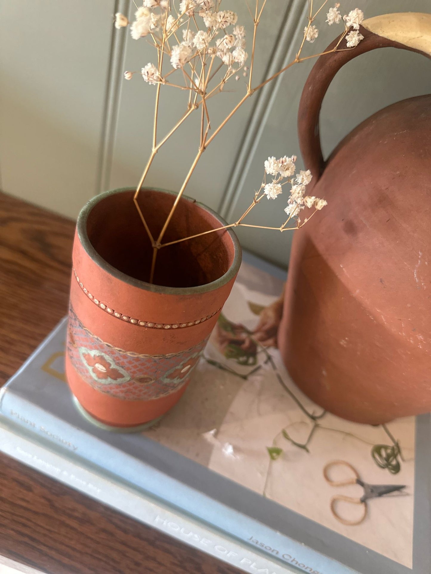 vintage Greek tumbler hand painted