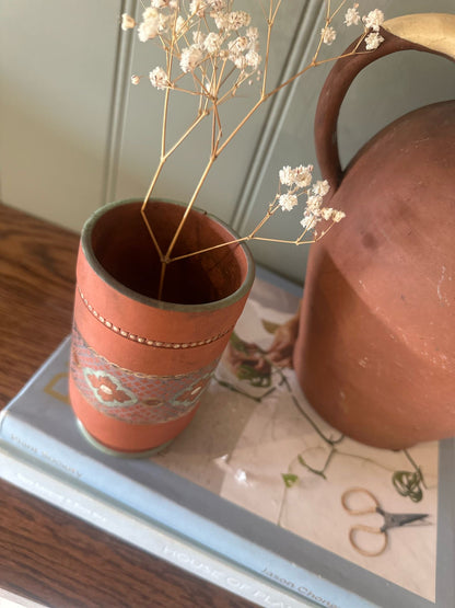 vintage Greek tumbler hand painted
