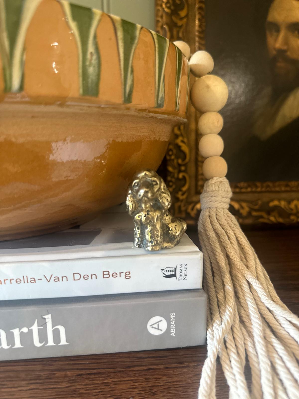 spaniel vintage brass dog paperweight