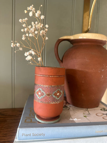 vintage Greek tumbler hand painted