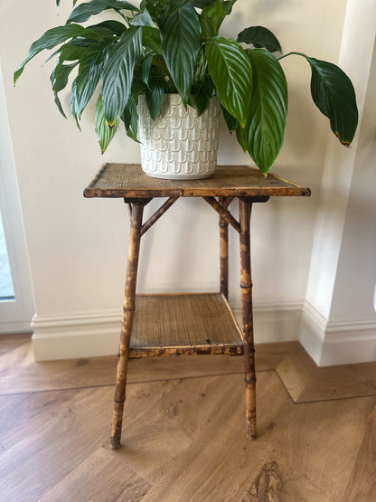 vintage tiger style bamboo side table plant stand