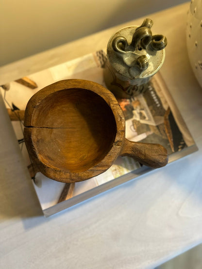 Vintage wooden handled bowl